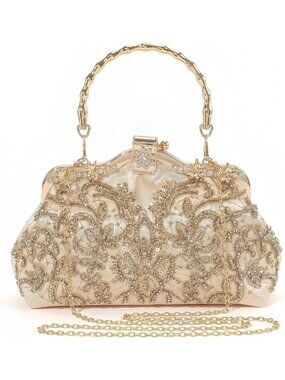 Elegant Evening Clutch Purse with Chain Strap | Formal Wedding & Cocktail Bag
